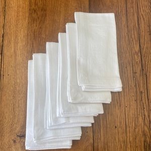 White Linen Fabric Napkins set of 6